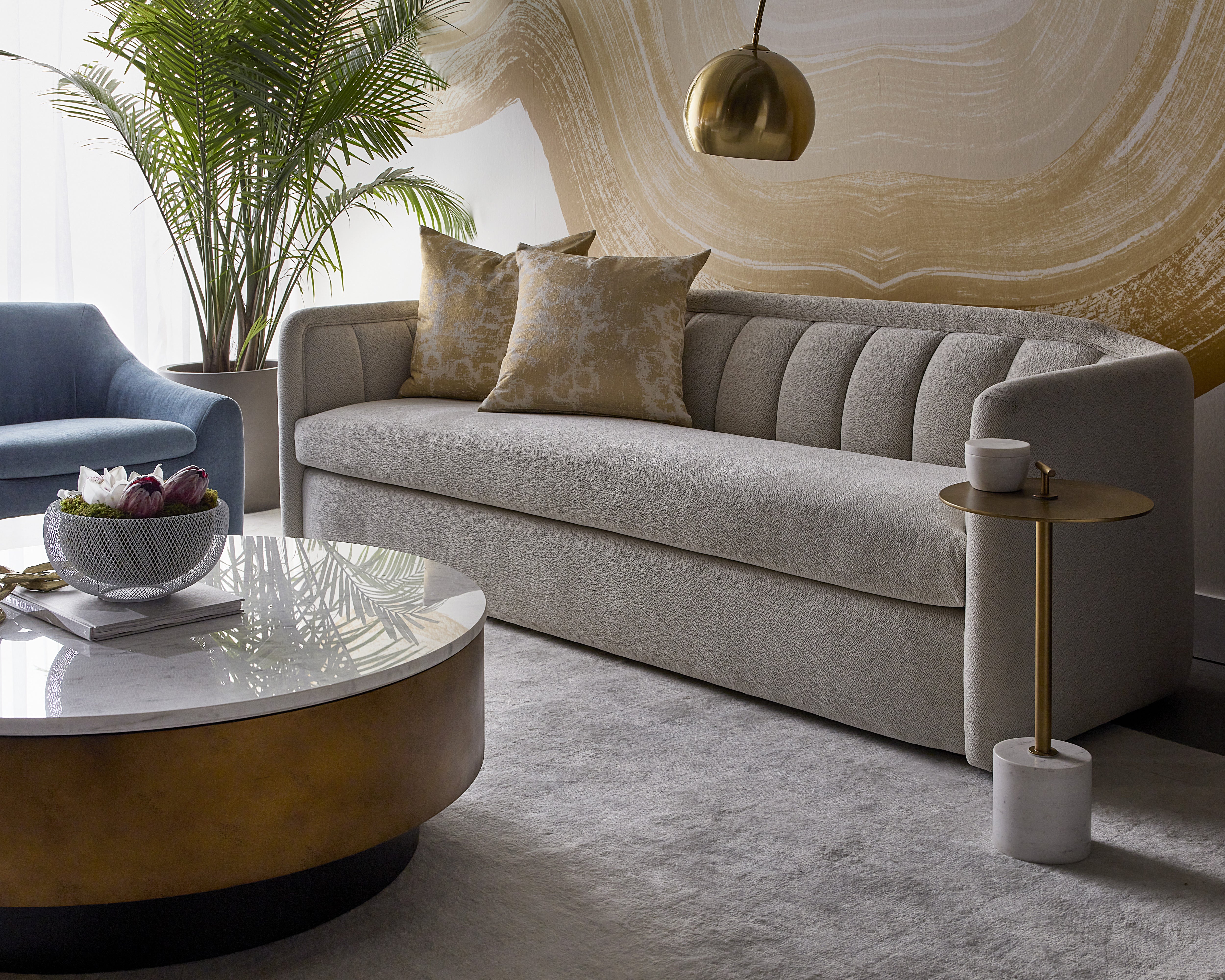 Birrit Sofa in Alaska Greige - Modern Comfortable Fabric Sectional Couch for Living Room, Lounge & Family Room