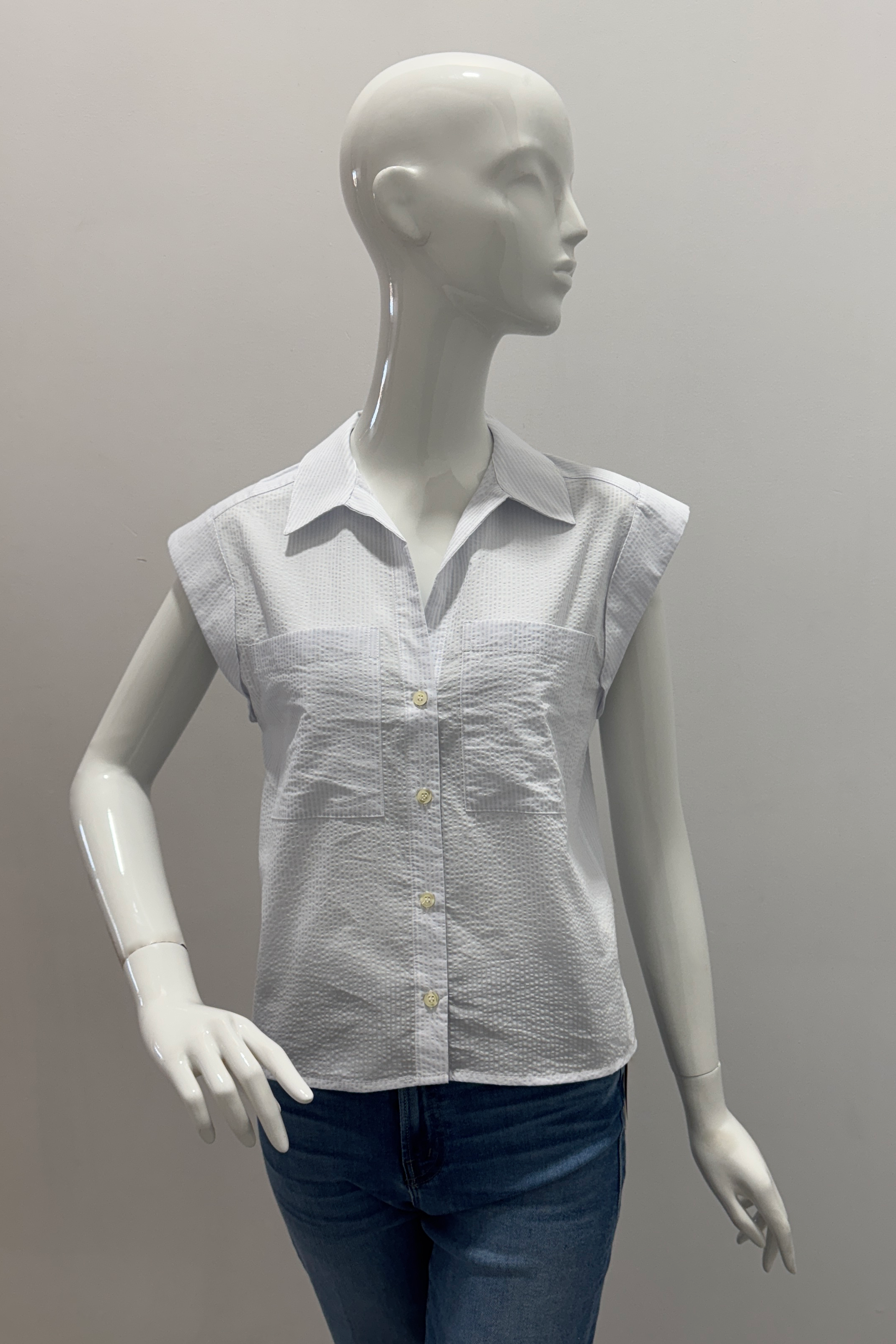 Seersucker Sleeveless Shirt for Men - Breathable Summer Casual Top - Perfect for Beach Outings, Picnics & Vacation Wear