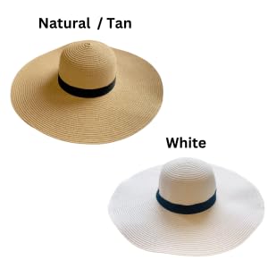 Custom Personalized Women's Beach Hat - Wide Brim Sun Hat with Adjustable Band for Bride, Bridesmaids & Bachelorette Party | Perfect Beach Wedding, Honeymoon & Vacation Accessories | UV Protection Summer Hat for Women (White)