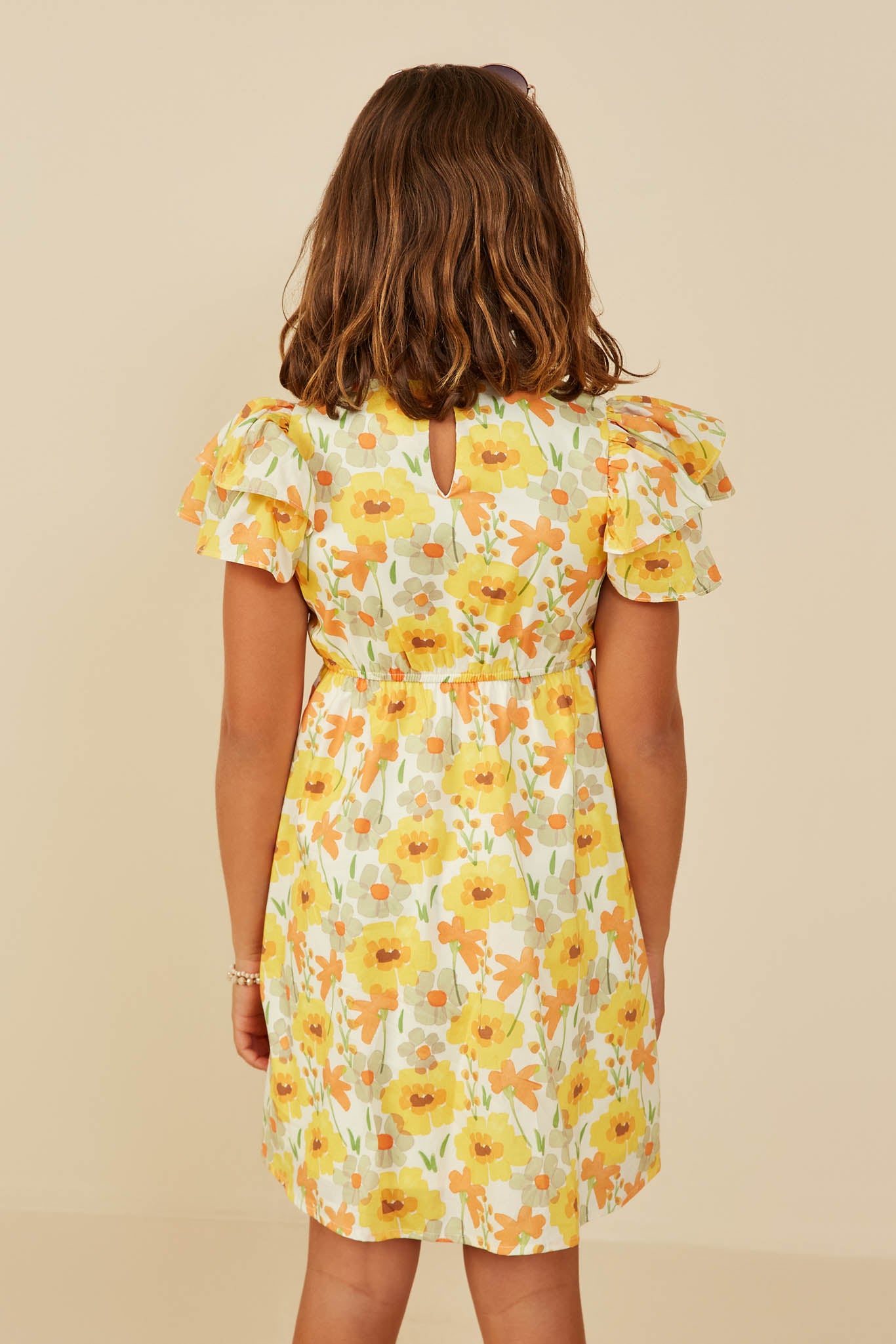 Ruffle Sleeve Smocked Floral Dress for Women - Summer Boho Chic Midi Dress with Flowy Skirt | Perfect for Beach Vacations, Garden Parties & Date Nights