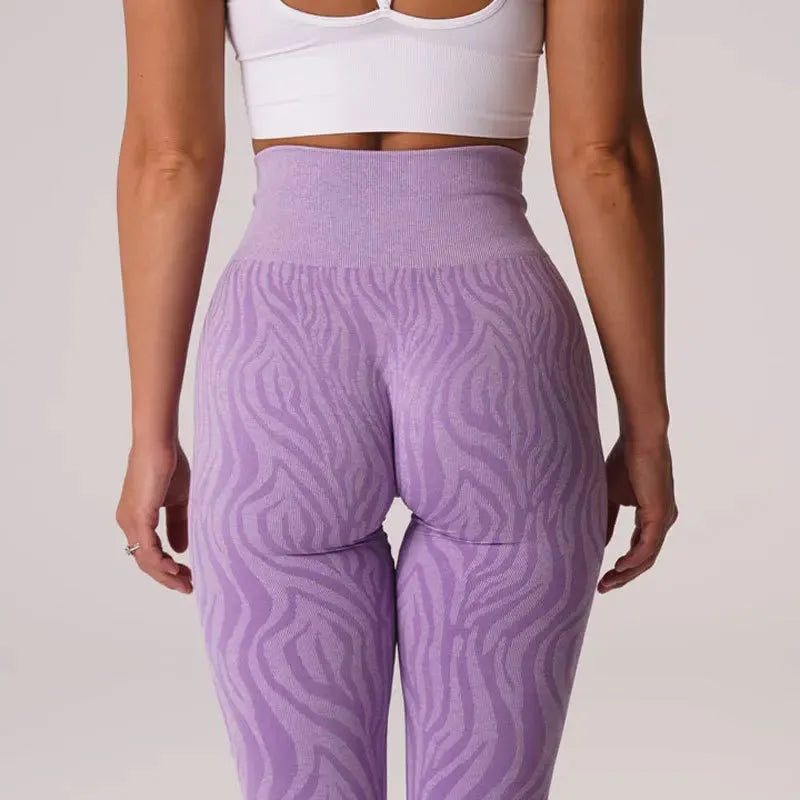 2022 Zebra Seamless Sport Leggings for Women - XS to L Sizes - High Waisted Yoga Pants with Scrunch Butt Design - Gym Workout Leggings & Running Tights for Fitness, Yoga, and Daily Wear