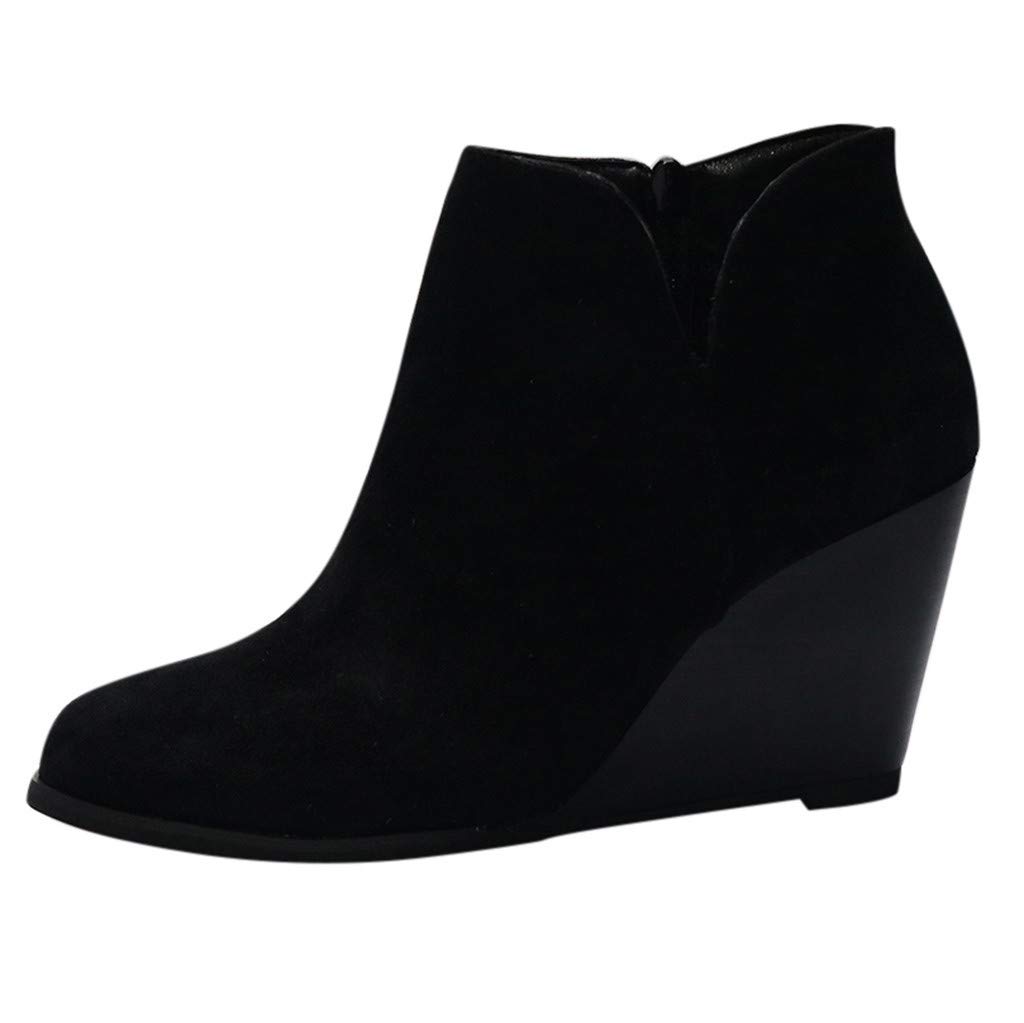 Chunky Heel Boots for Women - Black & White Ankle Booties with Stacked Heel | Stylish & Comfortable Shoes for Casual Outfits, Work & Night Out