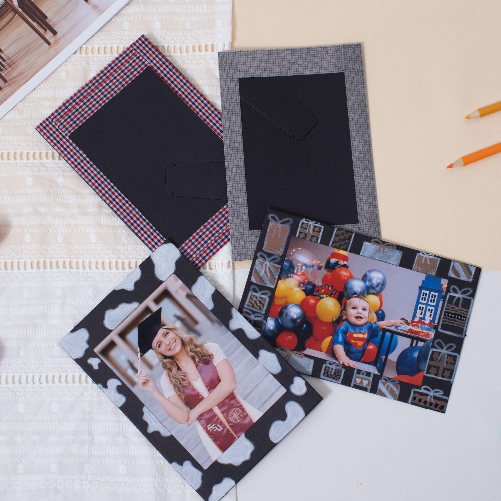4x6 Cardboard Photo Frames - 50 Pack Black for DIY, Weddings & Classrooms