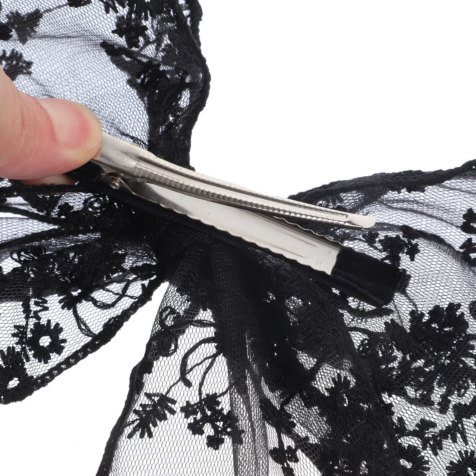 Embroidered Lace Hair Bows for Women & Girls - 2pcs Set for Parties & Weddings