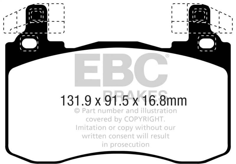 EBC Brakes DP42356R Yellowstuff Performance Brake Pads - High Friction for Sports Cars & Track Use | Perfect for Racing, Autocross & High-Performance Driving