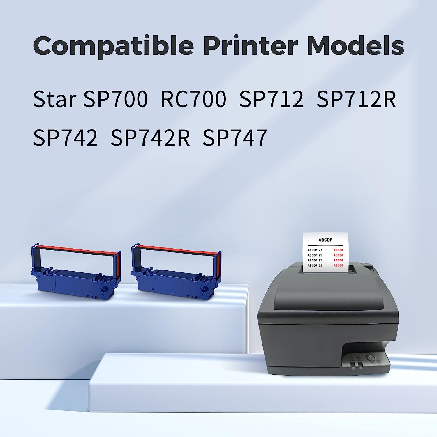Star SP700 Compatible Ink Ribbon Cartridge - Black & Red (24 Pack) | High-Quality Replacement for Star Printers | Perfect for Retail Receipts, Shipping Labels & POS Systems