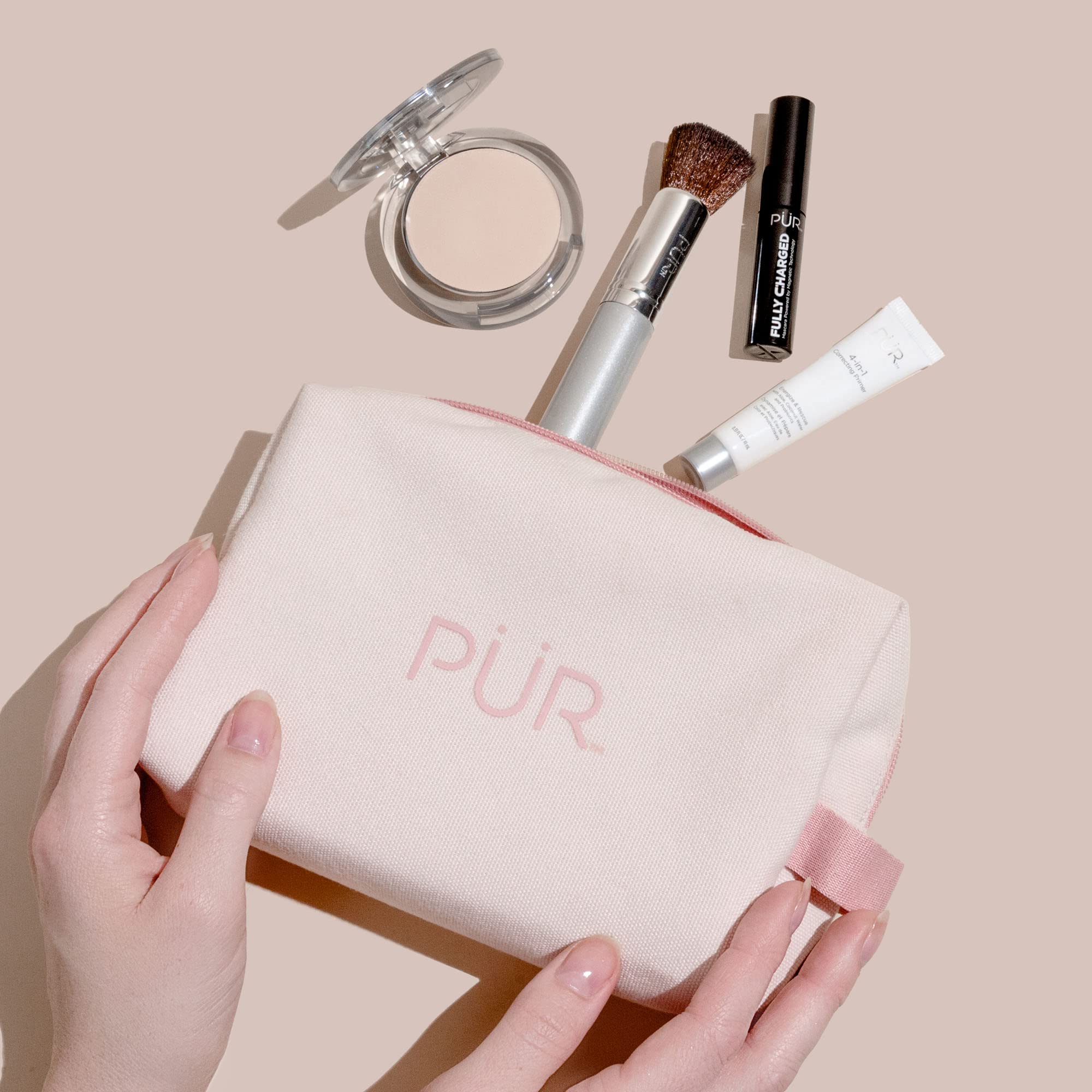 PÜR Multitasking Essentials Best Sellers Kit - 4-in-1 Makeup Set for Flawless Skin | Foundation, Concealer, Primer & Highlighter | Perfect for Daily Use, Special Occasions & Travel