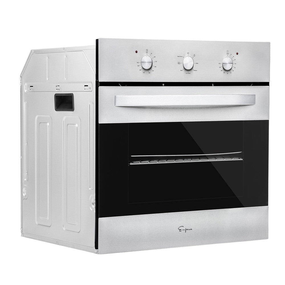 Empava 24 Inch Stainless Steel Electric Single Wall Oven - 24WOB14 | Built-in Convection Oven for Baking, Roasting & Broiling | Perfect for Modern Kitchens & Home Chefs