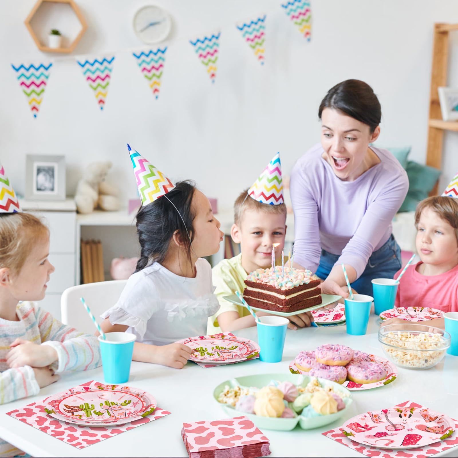 180PCS Pink Cowgirl Party Supplies Set - Western Themed Paper Plates, Napkins for 60 Guests | Perfect for Rodeo Birthday, Bachelorette Party & Cowgirl Decorations | Includes Dinner Plates, Dessert Plates & Napkins | Great for Themed Parties, BBQ Events & Western Celebrations