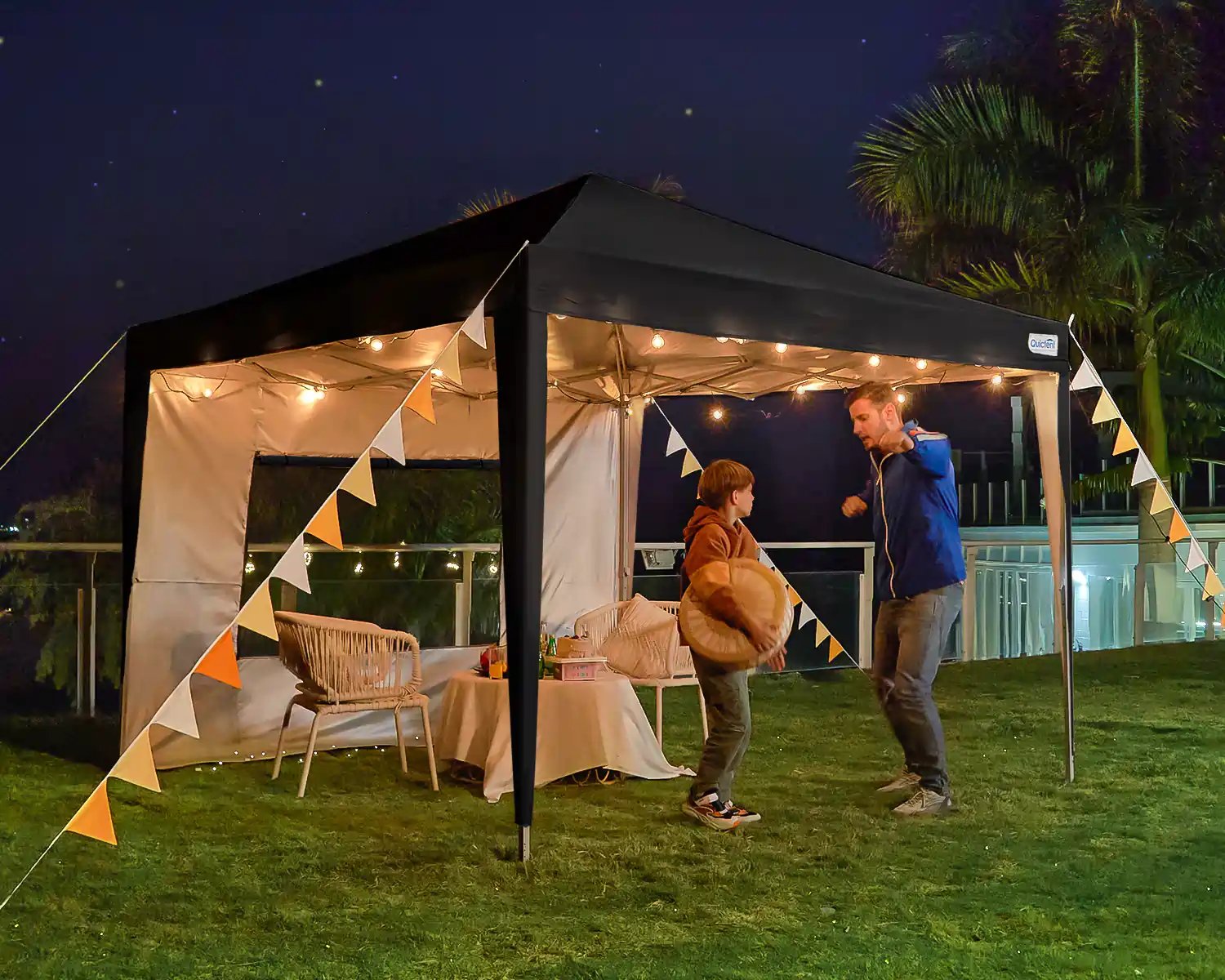 10' x 10' Pop Up Privacy Canopy Tent with Side Walls - Perfect for Outdoor Events, Beach Parties, and Backyard Gatherings