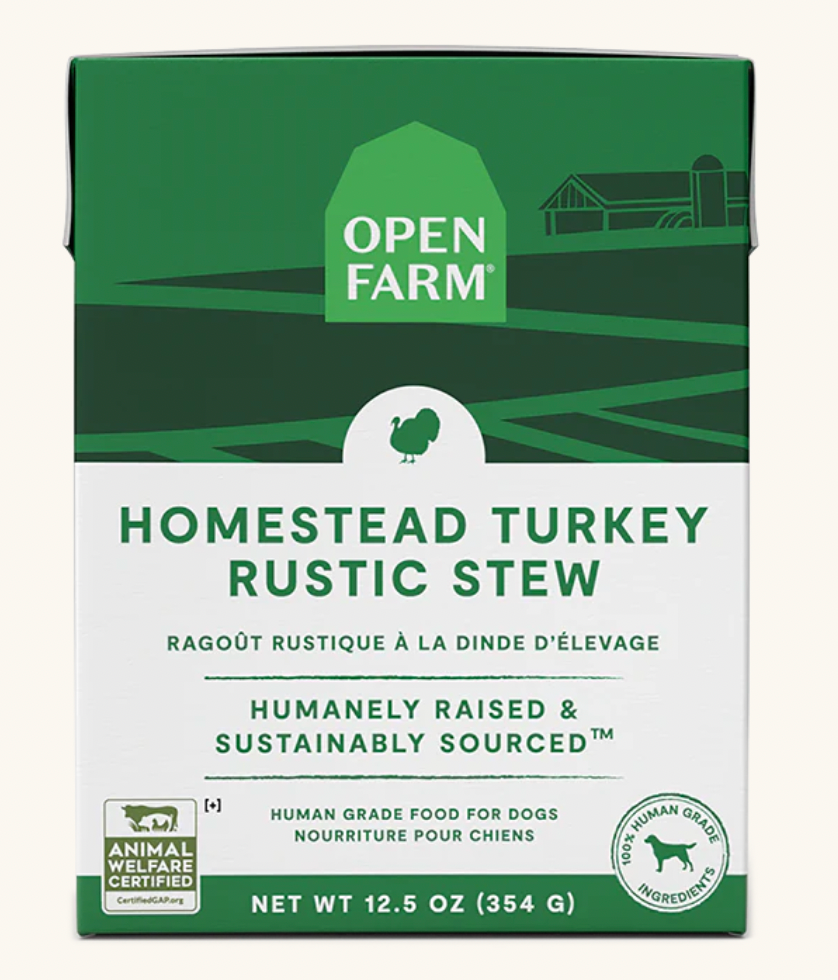 Open Farm Rustic Stew Turkey Grain-Free Dog Food - 12.5oz (354g) - Premium Wet Dog Food for Sensitive Stomachs & Allergies - Perfect for Mealtime & Training Treats
