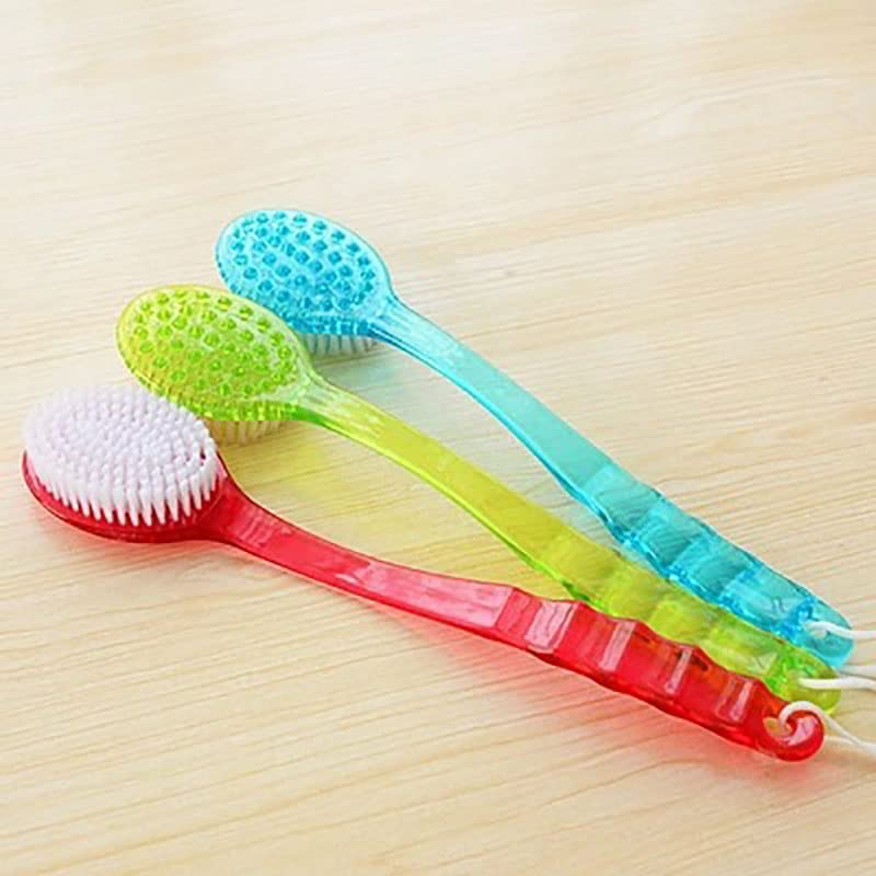 Majik Long Handle Back Body Scrub Brush with Loofah - Exfoliating Bath Brush for Deep Cleansing, Spa & Foot Massage - Perfect for Men & Women - Ideal for Shower, Bath & Self-Care Routines