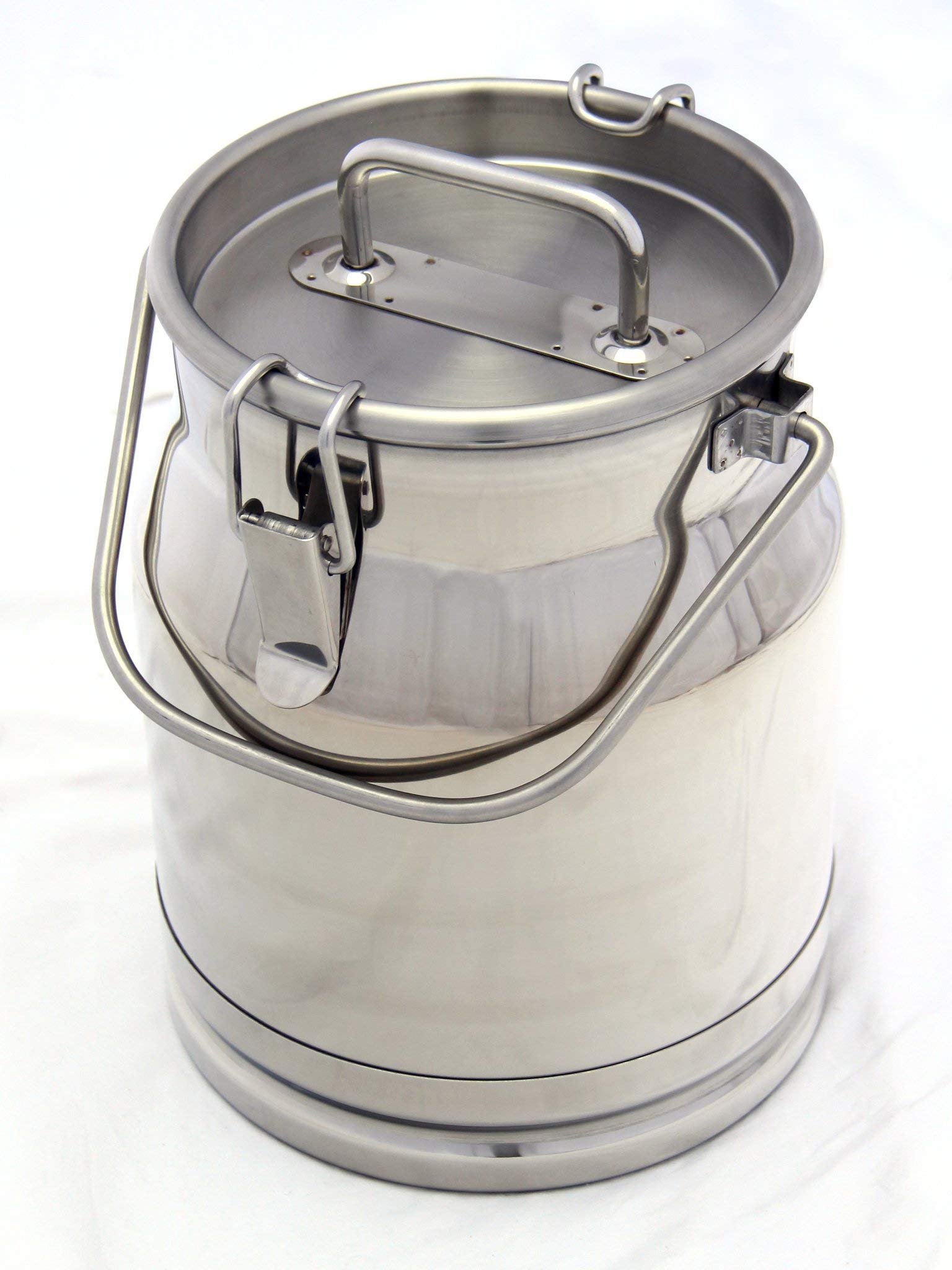 Premium Stainless Steel Milk Transport Can with Airtight Lid & Optional Spigot - 2.6 Gallon Food Grade Container for Dairy, Juice, Water - Ideal for Farms, Restaurants, and Catering Services