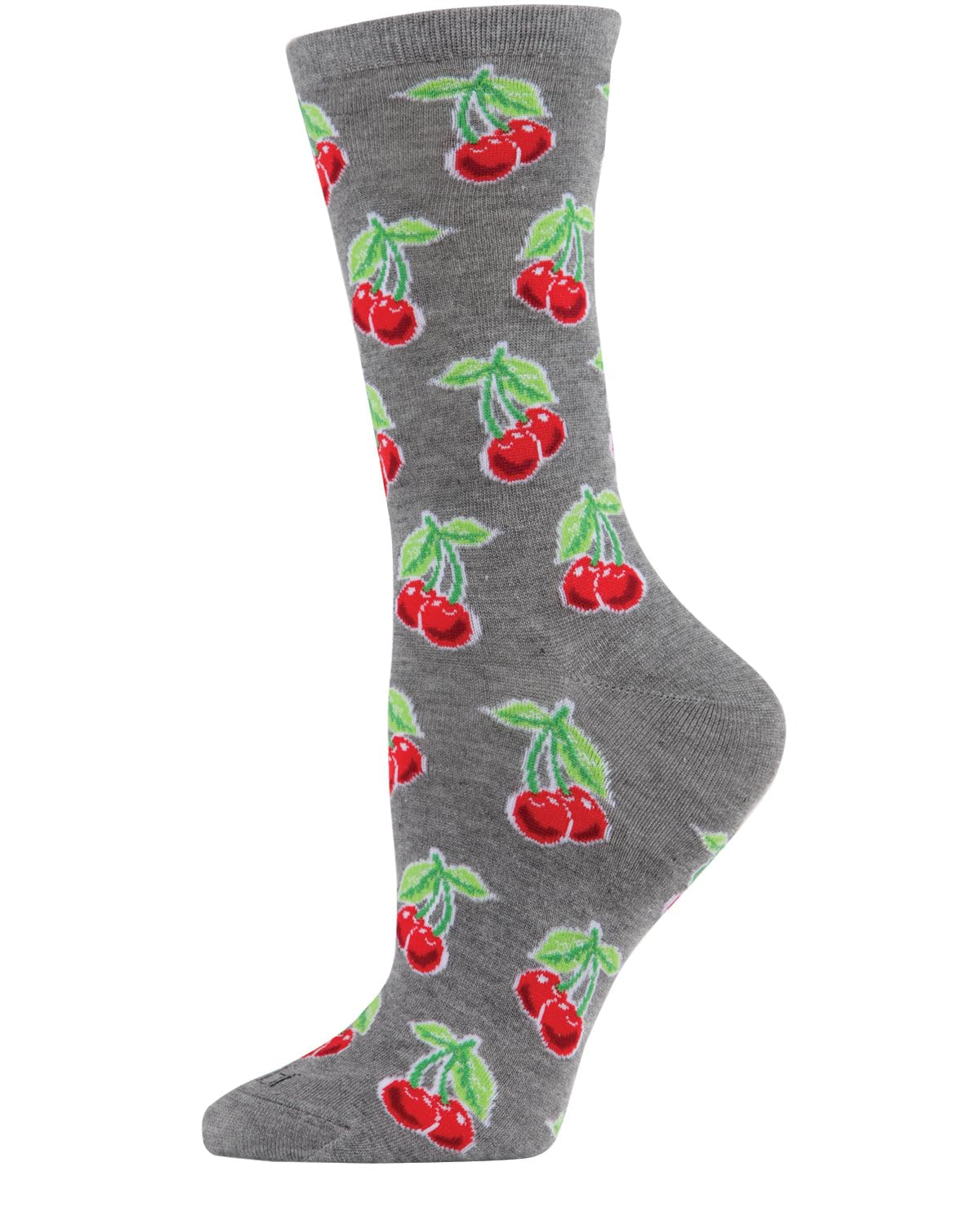MeMoi Cherries Rayan Blend Crew Socks - Soft Cotton Casual Socks for Women & Men - Perfect for Everyday Wear, Work, and Home Comfort