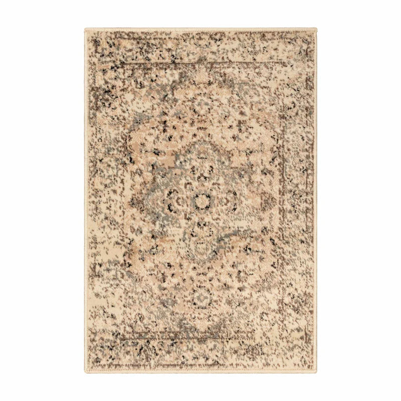 Nysa Floral Geometric Diamond Indoor Area Rug - Non-Slip Soft Living Room Carpet for Bedroom, Dining Room & Home Decor