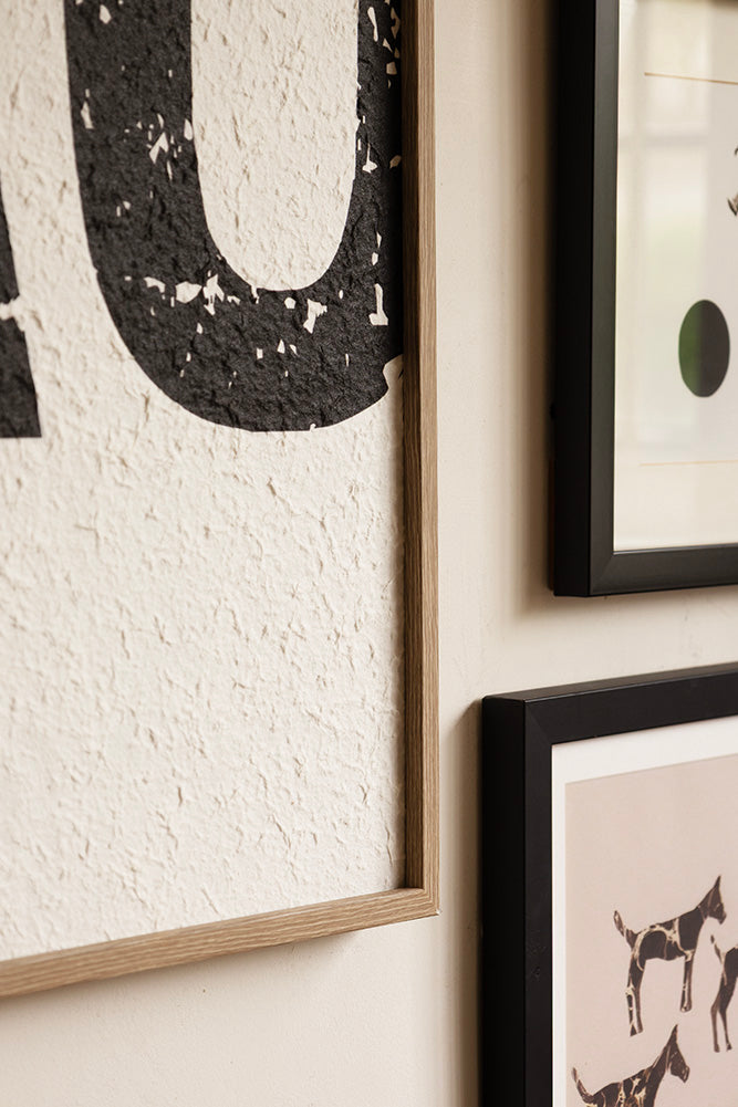 Elegant Framed Black & White Ciao Wall Art - Modern Home Decor for Living Room, Bedroom & Office