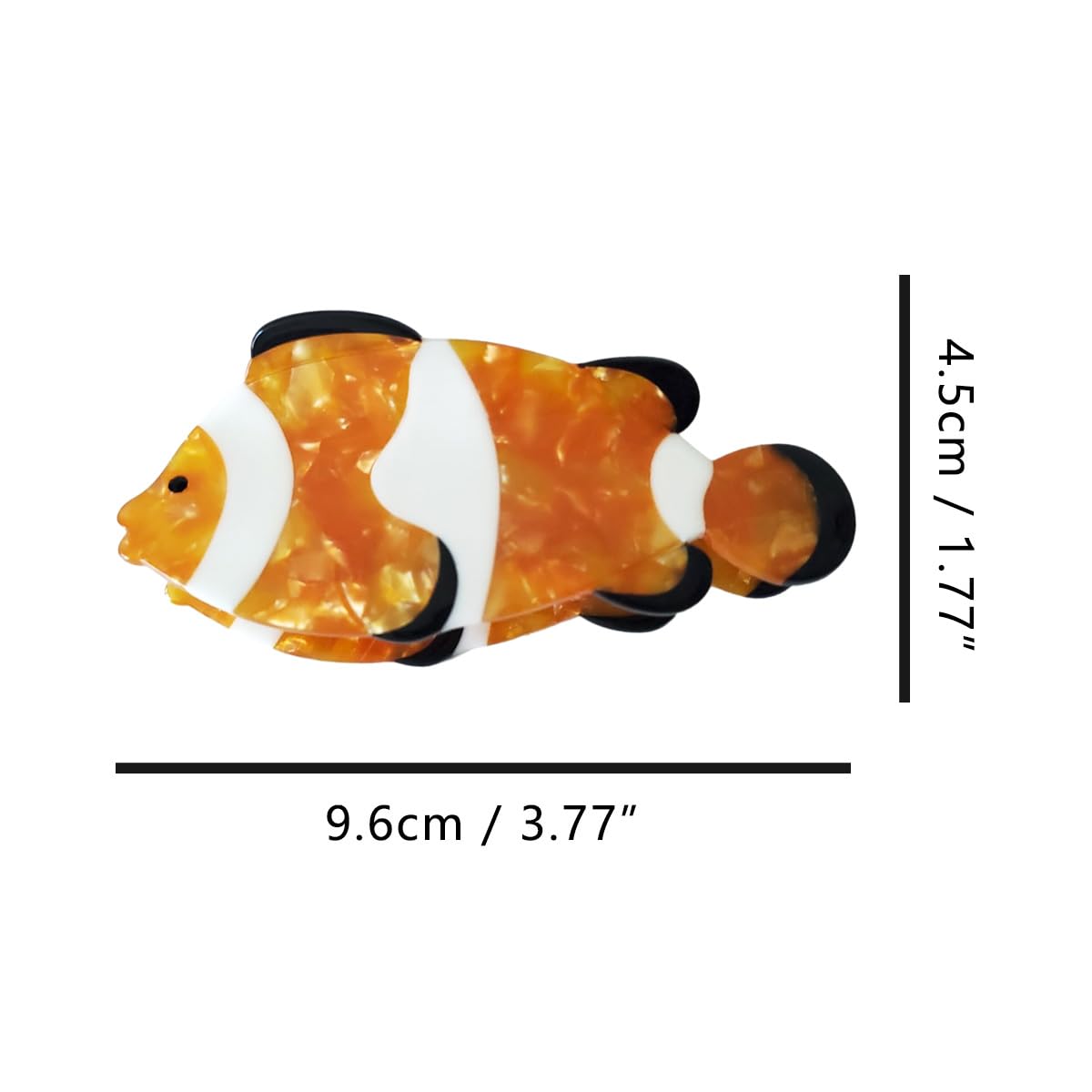 Stylish Acetate Claw Hair Clips for Women - Cute Clownfish Design Hair Accessories for Ponytails, Braids & Everyday Hairstyles