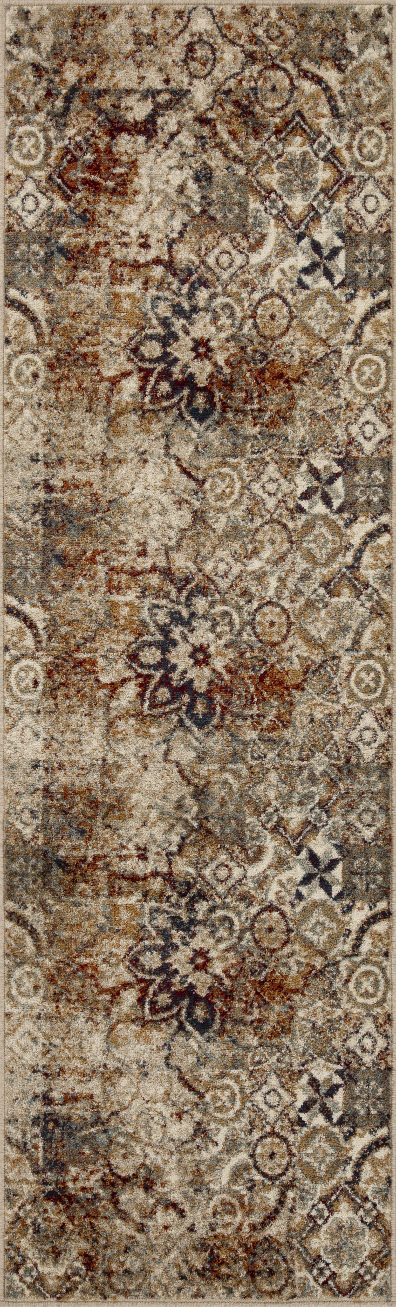 Handmade Rangoli Geometric Medallion Non-Slip Area Rug - Boho Chic Living Room Carpet, Bedroom Decor, Yoga Mat & Meditation Space