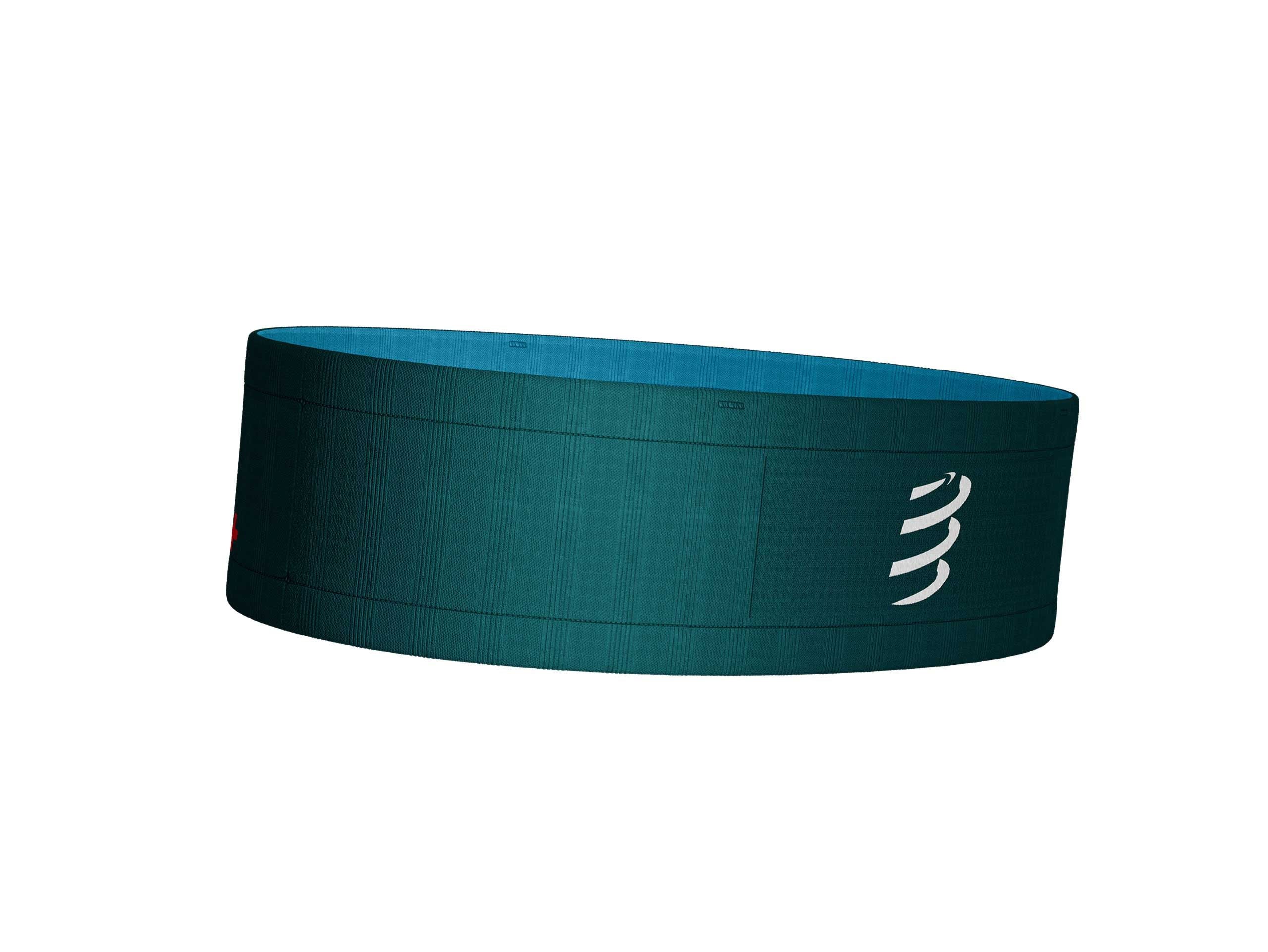COMPRESSPORT Unisex Running Belt - Lightweight & Adjustable Free Belt for Jogging, Hiking, Travel - Shaded Spruce/Hawaiian Ocean - Perfect for Phones, Keys & Essentials