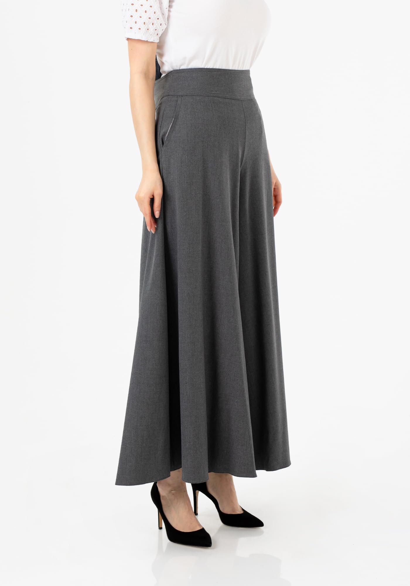 **G-Line Women's Flowy Wide Leg High Waist Pants - Lightweight, Breathable & Comfortable Trousers for Casual, Business & Travel**