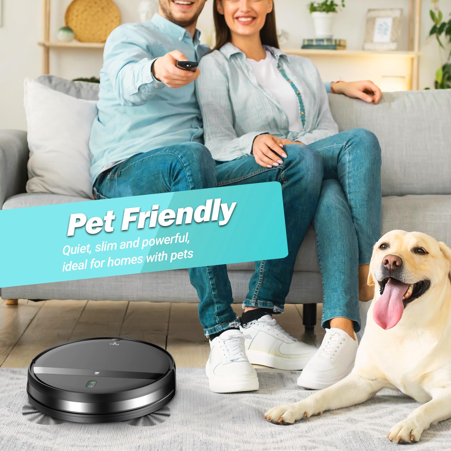 Smart Robot Vacuum and Mop Combo with WiFi/Alexa/App Control - Ultra-Slim Quiet Robotic Vacuum Cleaner for Pet Hair, Carpets & Hard Floors - Auto Recharge & Tangle-Free Technology - Perfect for Home Cleaning with Pets & Multi-Surface Use