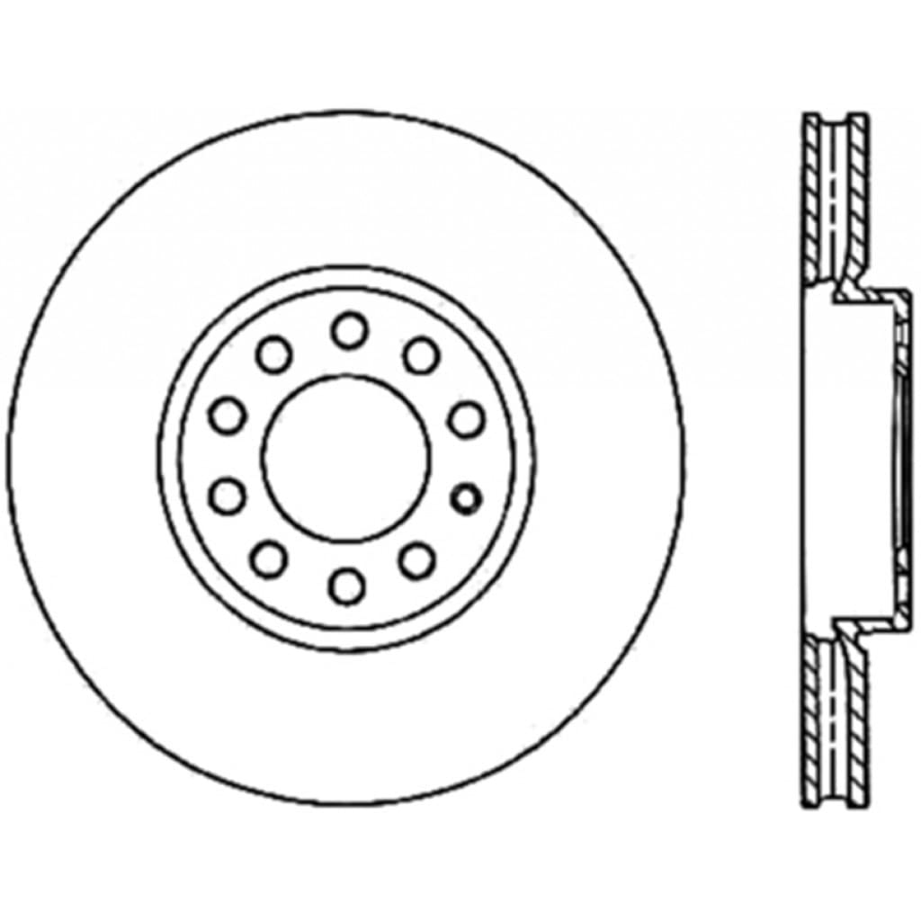 StopTech Slotted & Drilled Sport Brake Rotor for Volkswagen Golf 2010-2020 | 127.33110R | High-Performance Braking for Track & Street Use