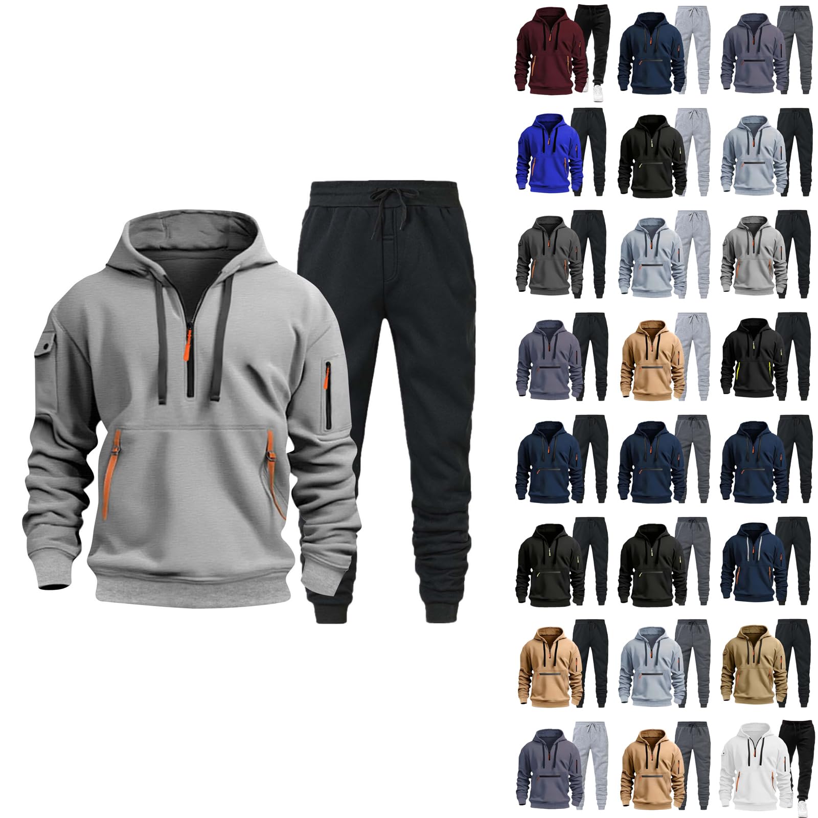 Men's 2-Piece Sweatsuit Set - Baggy Oversized Tracksuit with Pockets | Long Sleeve Lounge Wear for Gym, Running & Casual Outfits