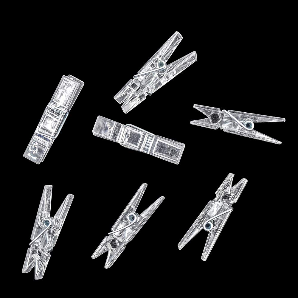 128-Piece Mini Transparent Plastic Clips - Clear Binder Clips, Photo Clips, Clothespins for Office, School, Crafting & Photo Organization