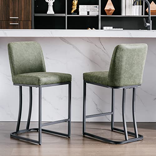 24inch Counter Height-pebble Green-leather
