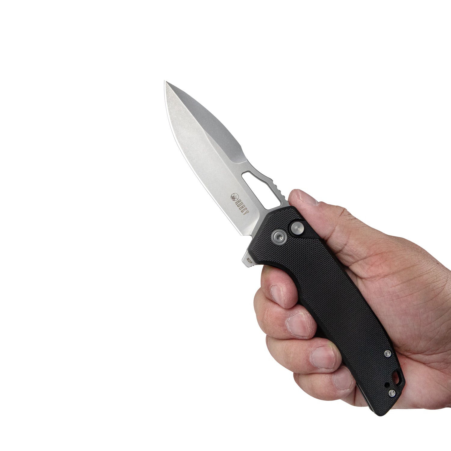 RDF Pocket Knife with Button Lock - Black G10 Handle & 3.11