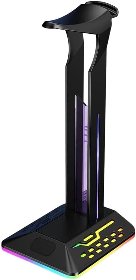 RGB Gaming Headphone Stand with Type-C Input & Dual USB 2.0 Ports - Premium Headset Display Holder for Gamers | Perfect for Gaming Setup, Office Desk & Streamer Workstation