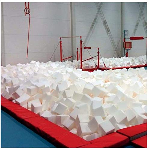 Foamma White Foam Pit Cubes 4” x 4” x 4” - 100 Pack High-Density Gym Foam Blocks for Gymnastics, Parkour, Freerunning, Skateboard Parks, BMX & Trampoline Arenas - Perfect for Safety Padding, Crash Mats and Training Equipment