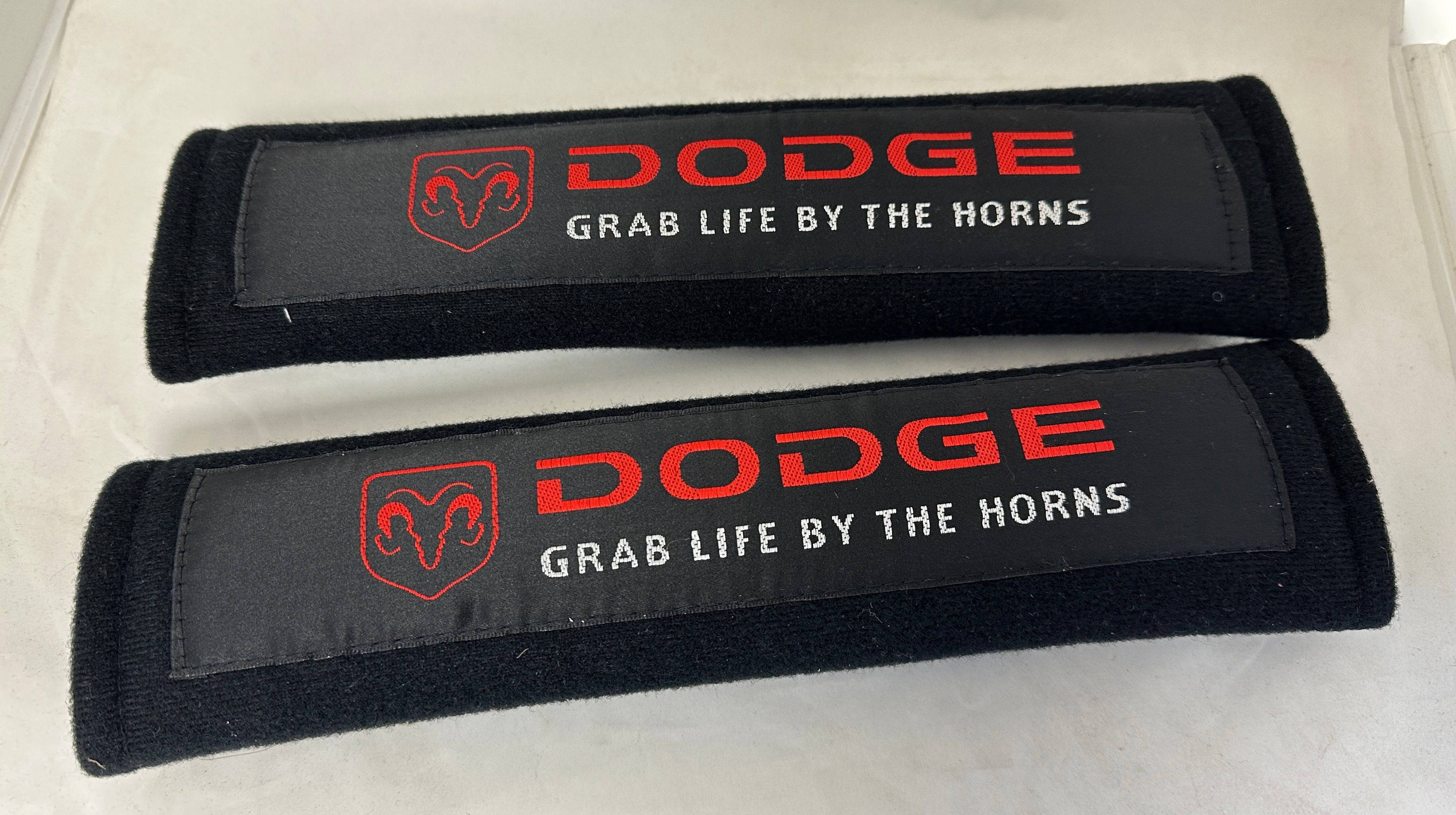 Dodge Seat Belt Cover Protectors - Soft Shoulder Pad for Comfort & Safety - Perfect for Dodge Cars, Trucks & SUVs - Reduce Friction & Pressure on Long Drives