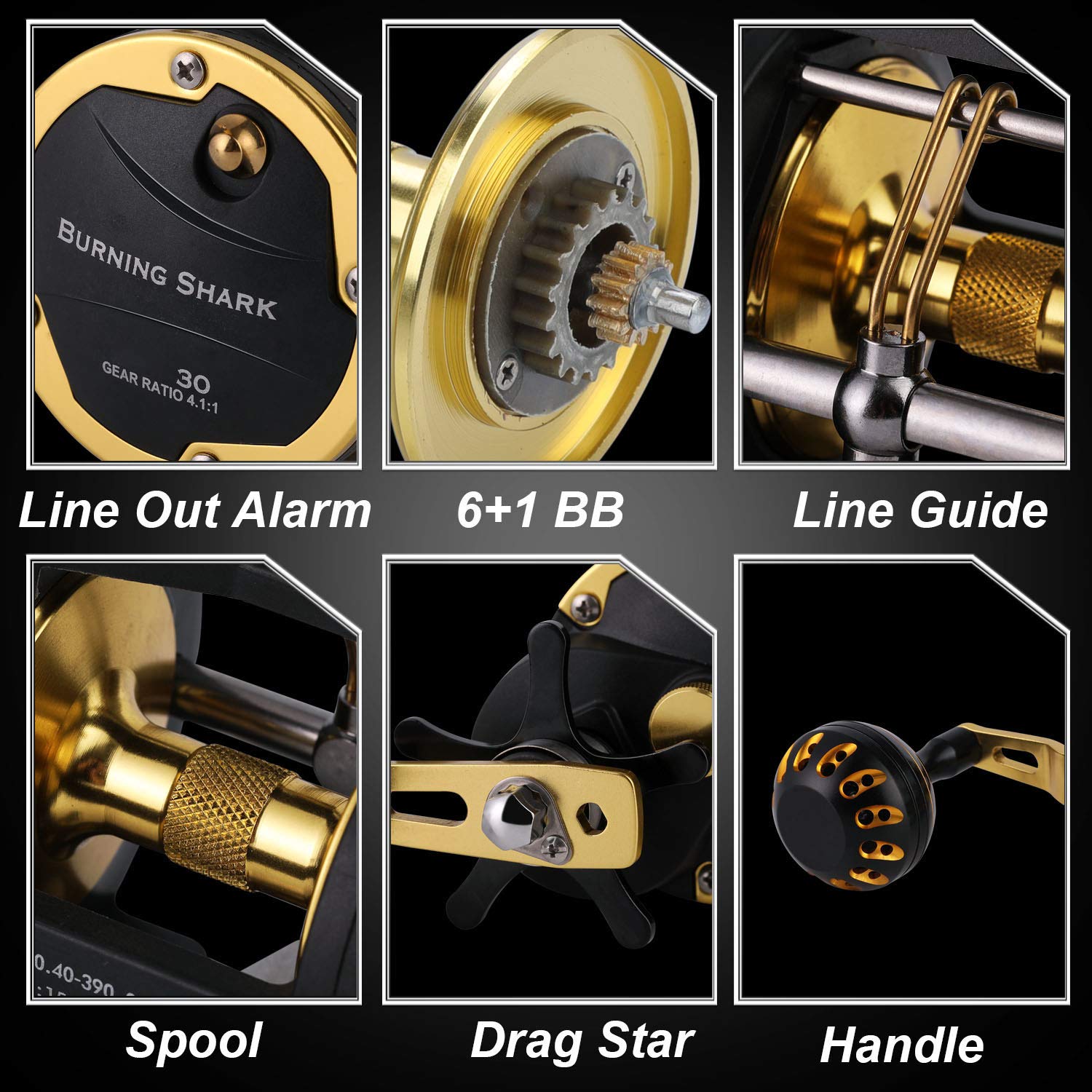 Sougayilang Saltwater Trolling Reel with Level Wind - Heavy Duty Boat Fishing Reel for Sea Bass, Grouper & Offshore Fishing - Perfect for Deep Sea, Ocean & Saltwater Angling Adventures