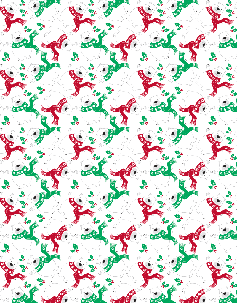 Christmas Bears Scalloped Tissue Paper - Festive Holiday Gift Wrapping & Crafting Supplies for DIY Projects, Party Decorations, and Seasonal Home Decor