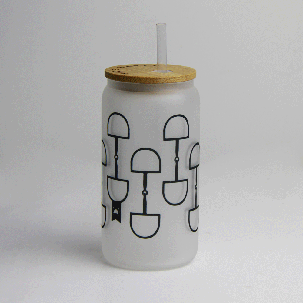 Eco-Friendly D Ring Glass Tumbler with Bamboo Lid & Straw - Reusable 16oz Insulated Cup for Iced Coffee, Smoothies & Cold Drinks - Perfect for Home, Office & Travel Use