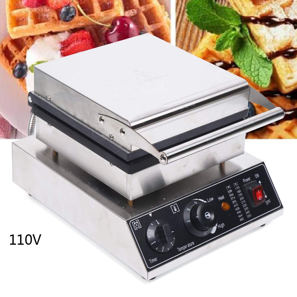 Commercial Waffle Maker 4-Square Belgian Waffle Machine 2000W Electric Waffle Baker with Temperature & Time Control (4.5