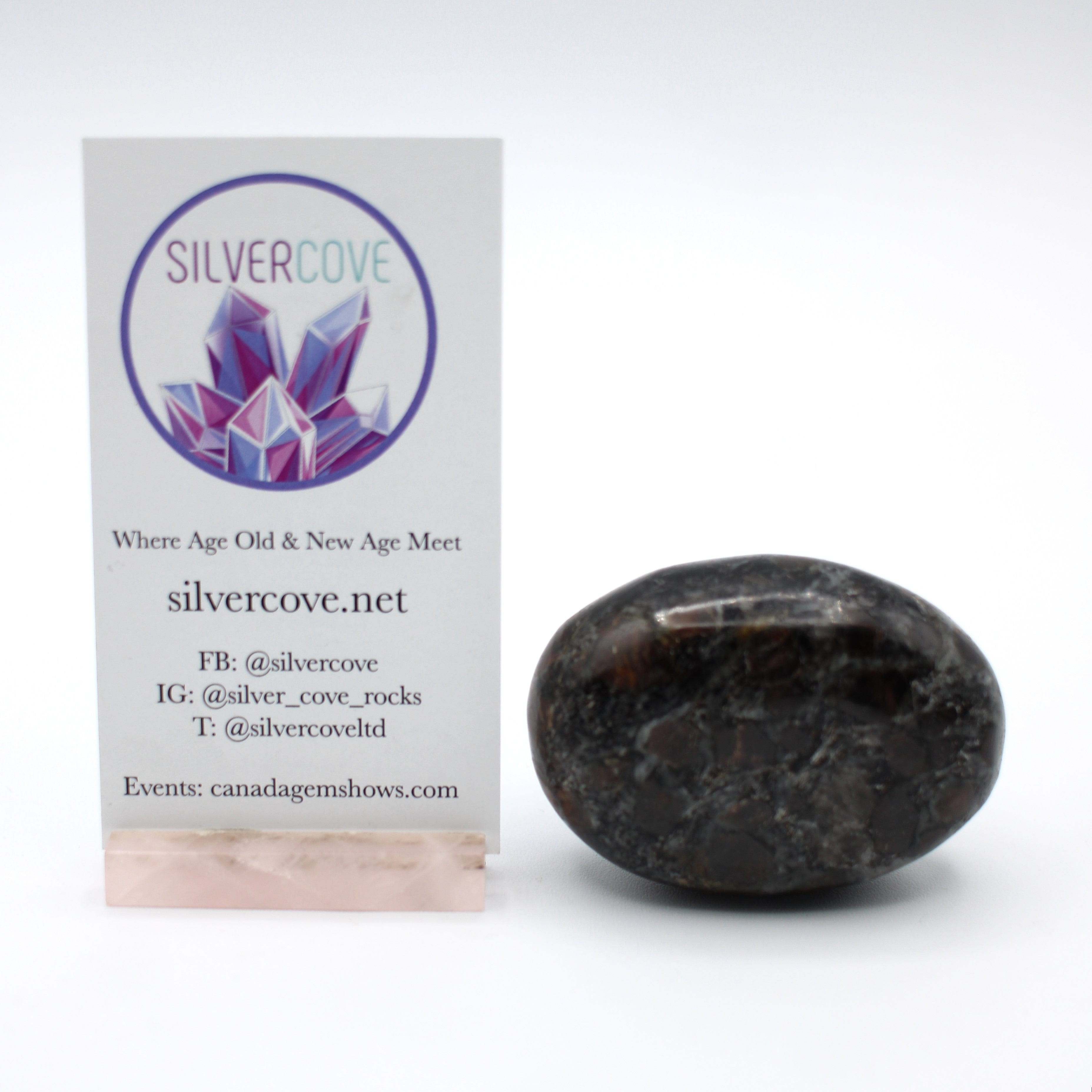 Natural Canadian Staurolite Garnet Mica Schist Palm Stone - Healing Crystal for Meditation, Stress Relief & Spiritual Growth