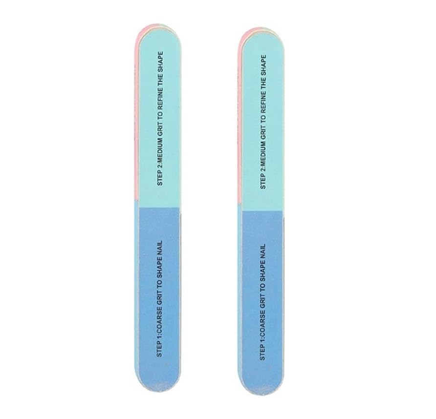 ZAUKY 7-Sided Nail File - Professional Sanding & Polishing Tool for Nail Art, Manicure & Pedicure (Multi-Color, Pack of 2) | Perfect for Salon, Home Use & DIY Nail Designs