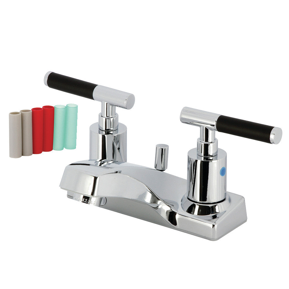 Kingston Brass FB201CKL Kaiser 4-Inch Centerset Bathroom Faucet with Plastic Pop-Up Drain - Perfect for Modern Bathroom Vanities and Sinks