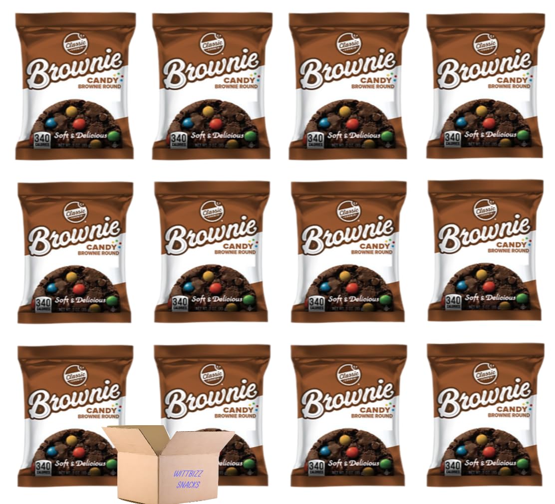 Wittbizz Snacks Bundles - Classic Cookies & Brownie Round 3oz (12 Pack) | Delicious Baked Treats for Office Snacks, School Lunches & Party Desserts