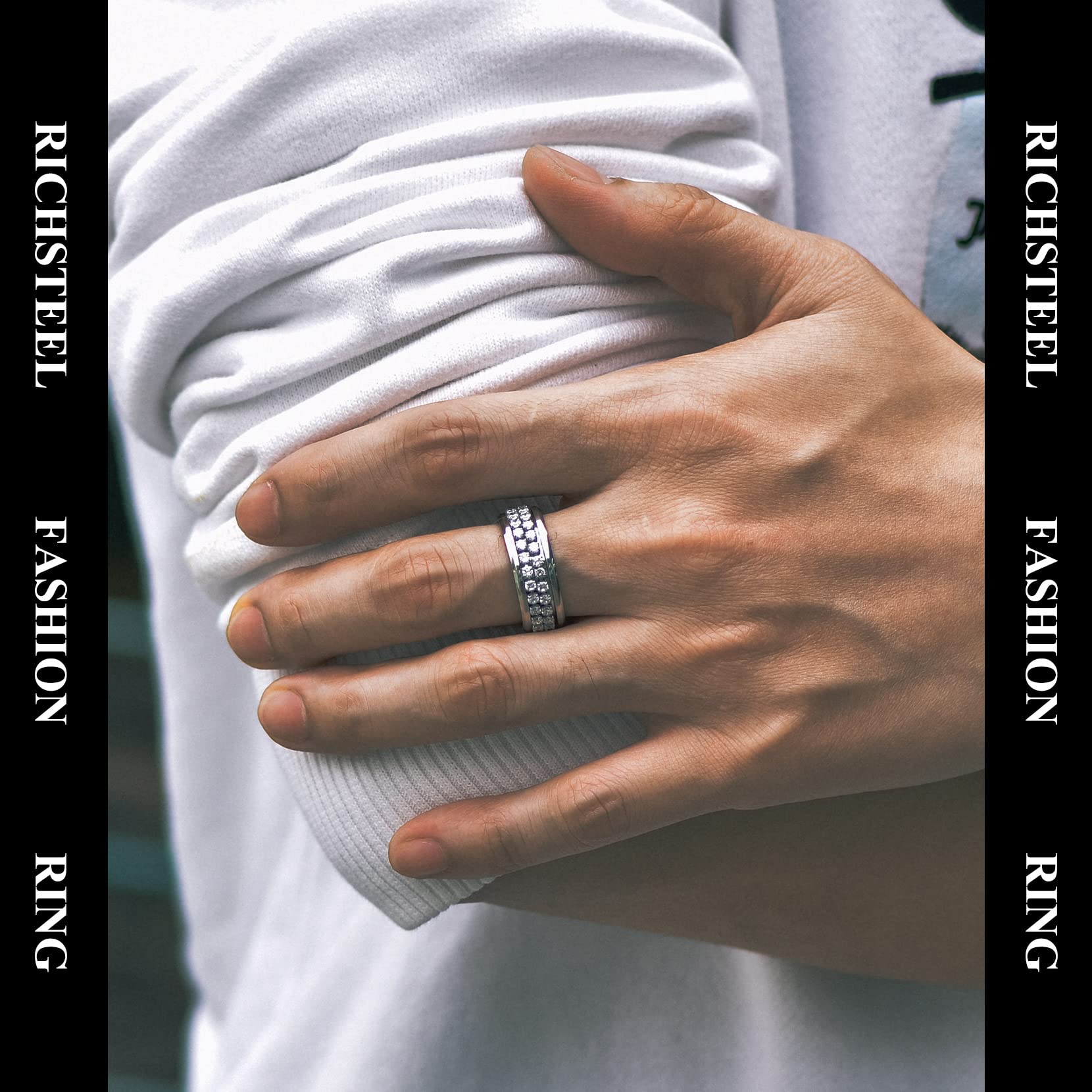 Rainbow Spinning LGBTQ Pride Ring - Love Is Love Rotating Anxiety Relief Ring for Gay, Lesbian, Bisexual, Transgender - Size 7-12 with Engraving & Gift Box - Perfect for Pride Events, Everyday Wear & Stress Relief
