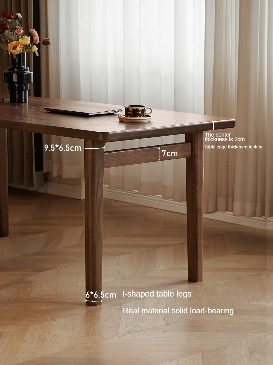 Premium Black Walnut Solid Wood Modern Dining Table - Large Rectangular Farmhouse Style for Kitchen, Dining Room & Open Concept Living Spaces