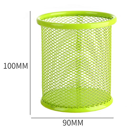 Metal Mesh Pen Holder for Desk - Green Wire Mesh Pencil Cup Organizer for Office & Home | Perfect for Organizing Pens, Markers & Stationery on Work Desk or Study Table