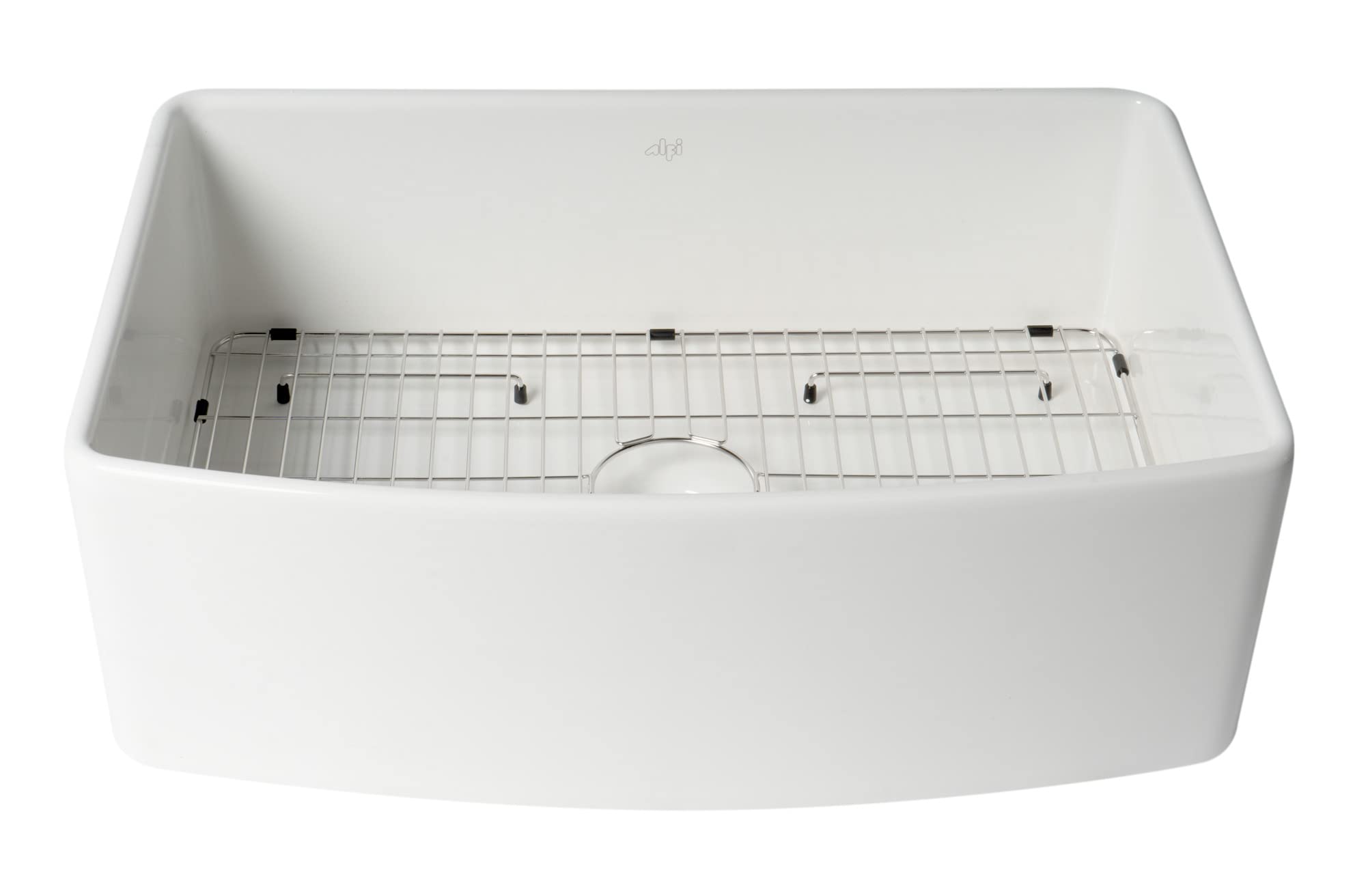 ALFI ABFC3020-W White Kitchen Sink - Stainless Steel Undermount Sink with Soundproof Padding for Modern Home Kitchen Renovation & Dishwashing