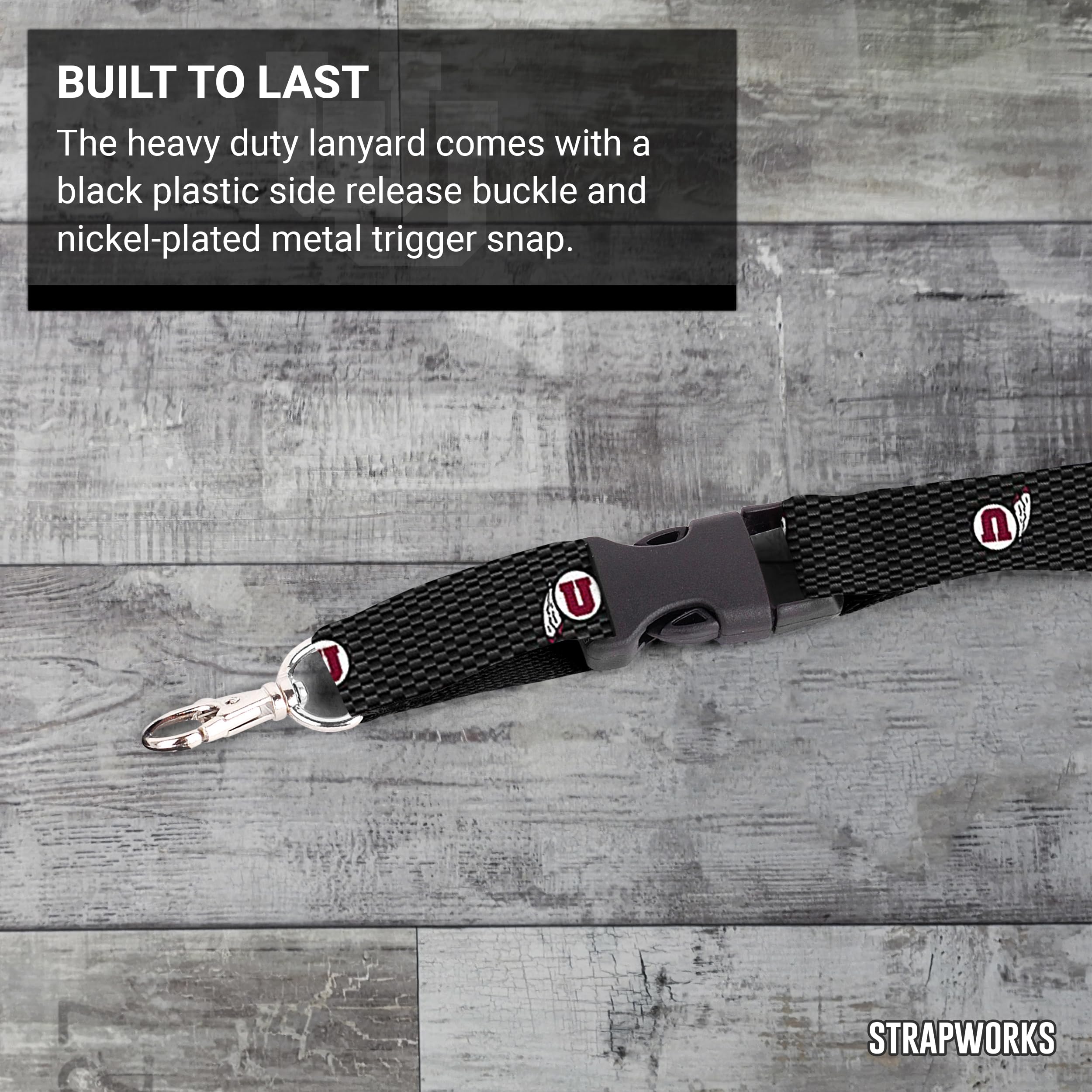 Utah Utes Logo Lanyard - Satin Keychain & ID Holder for Badges & Keys