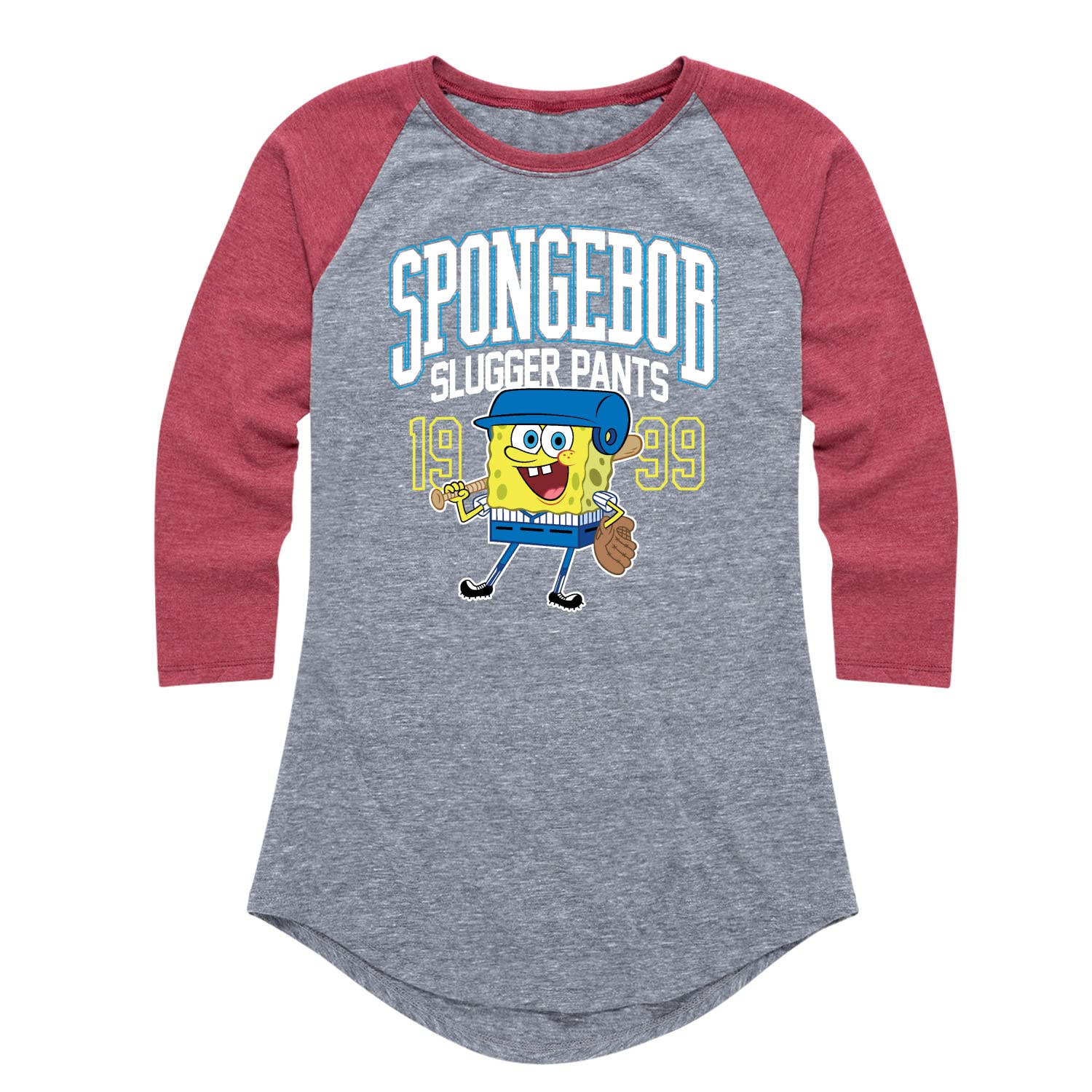 SpongeBob SquarePants Women's Graphic Raglan T-Shirt | Cartoon Character Apparel | Casual Wear & Cosplay Outfit