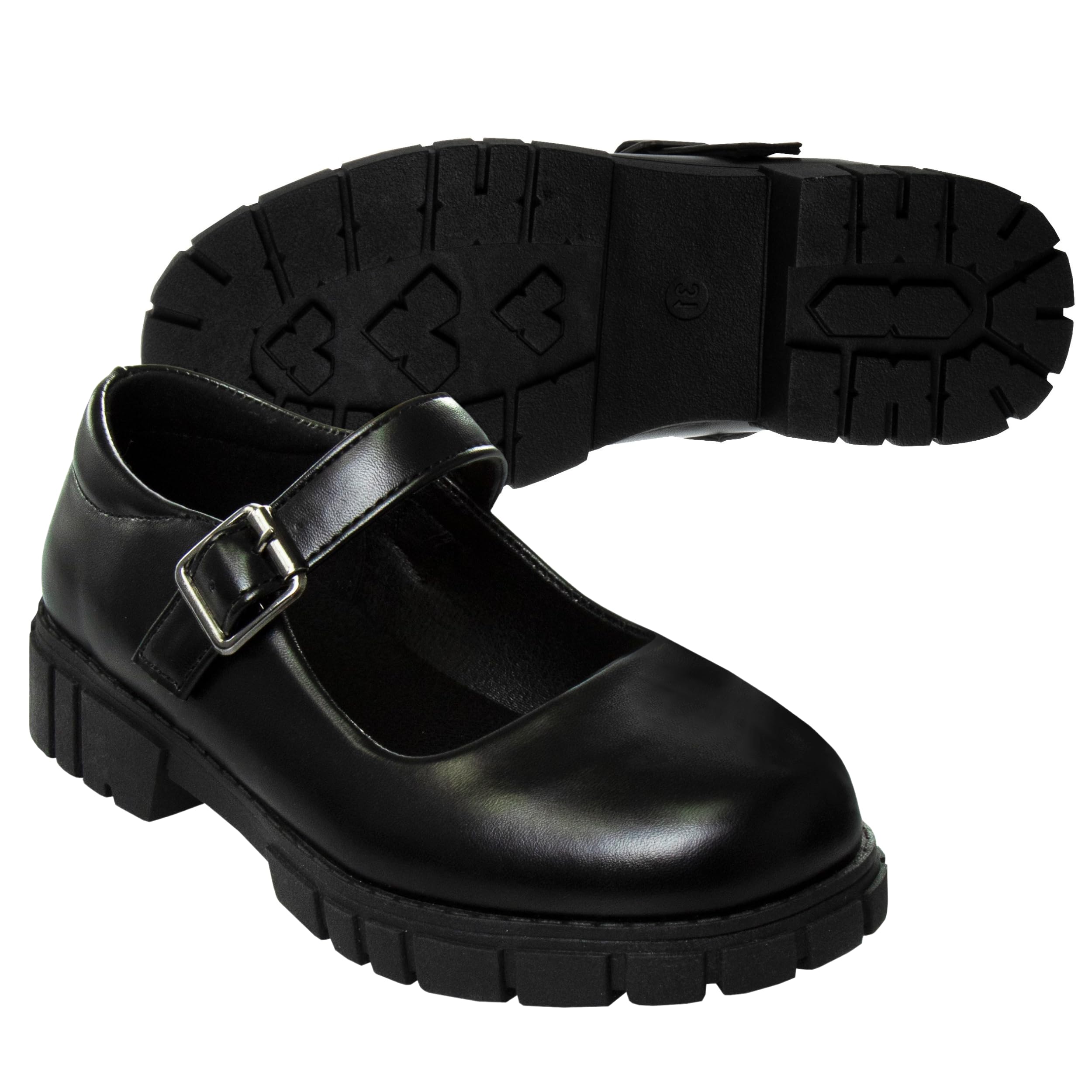 French Toast Girls' Round Toe Ankle Strap Mary Jane School Shoes - Chunky Platform Oxford Dress Pumps for Kids - Black, Navy, Brown (Size 12-5 Little/Big Kid) - Perfect for School, Parties & Special Occasions