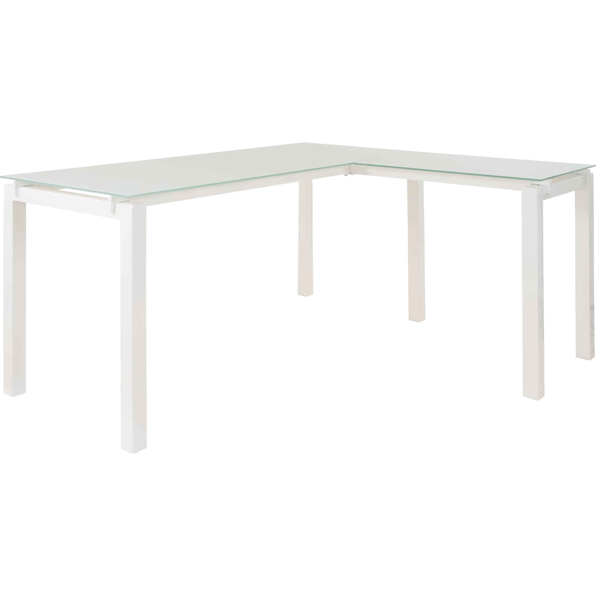 Baraga White L-Shaped Computer Desk for Home Office, Gaming & Study - Modern L-Shaped Writing Desk with Ample Workspace, Ergonomic Design for PC, Laptop & Office Use