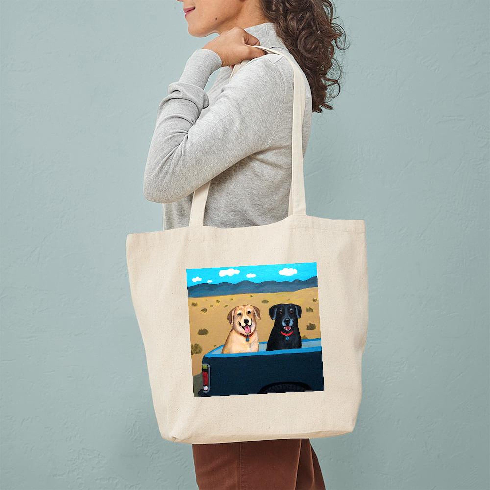 Traveling Labs Tote Bag - Natural Canvas Reusable Shopping Bag for Groceries, Beach & Everyday Use | Eco-Friendly Cotton Tote